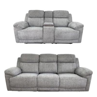 Owen Electric Recliner Sofa Set - Grey Fabric - 3+2 Seater