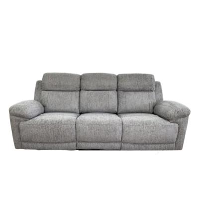 Owen Electric Recliner Sofa - Grey Fabric - 3 Seater