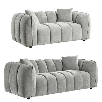 Venice Sofa Set - Grey Fabric - 3+2 Seater