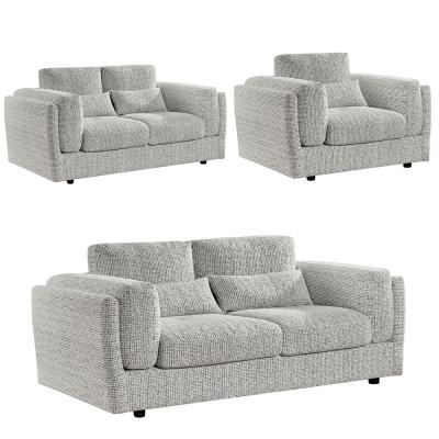 Bari Sofa Set - Grey Fabric - 3+2+1 Seater