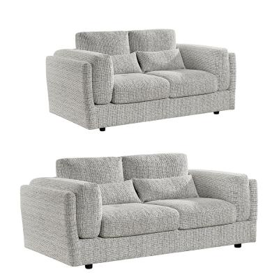 Bari Sofa Set - Grey Fabric - 3+2 Seater