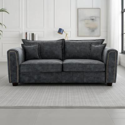 Serena Sofa - Charcoal Black Fabric - 3 Seater