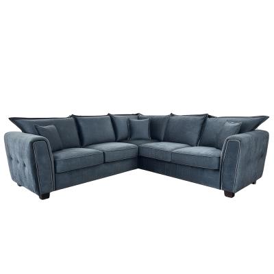 Serena Corner Sofa - Charcoal Black Fabric