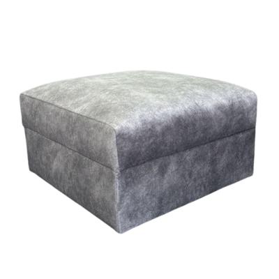 Serena Storage Footstool - Silver Grey Fabric