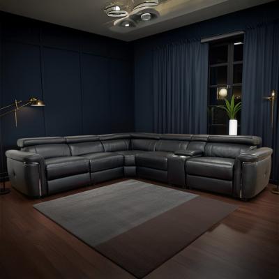 Somerville Electric Recliner Corner Sofa - Black Leather