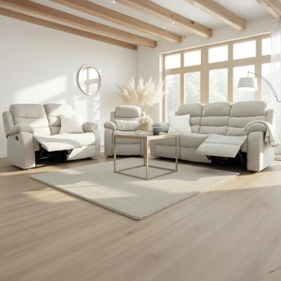 Stanley Manual Recliner Sofa Set - Beige Fabric - 3+2+1 Seater
