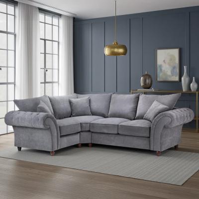 Windsor Corner Sofa - Grey Fabric - Fullback - LHF