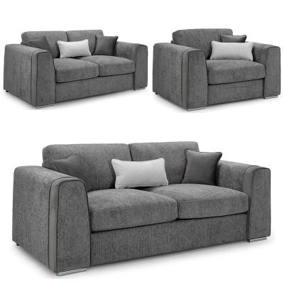 Naples Sofa Set - Grey Fabric - 3+2+1 Seater