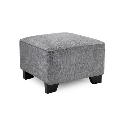 Nebraska Footstool - Slate Grey Fabric