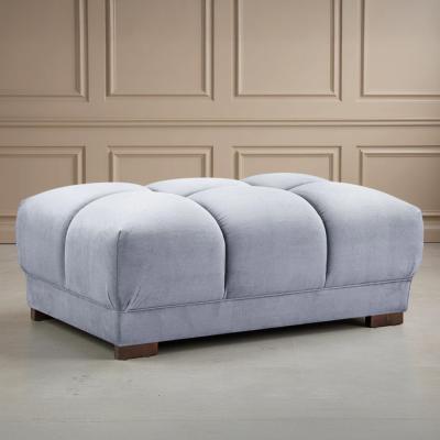Azzuro Footstool - Grey Velvet Fabric