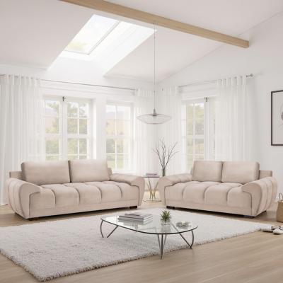 Azzuro Sofa Set - Mocha Velvet Fabric - 3+2 Seater