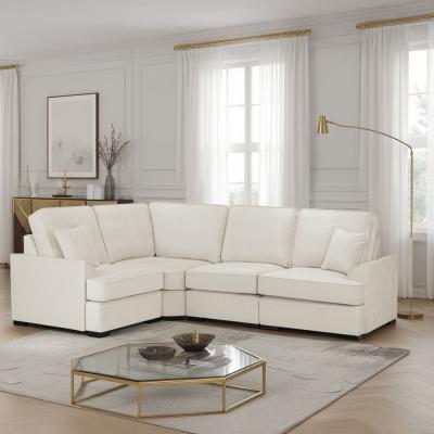 Funk Corner Sofa - Beige Fabric - RHF