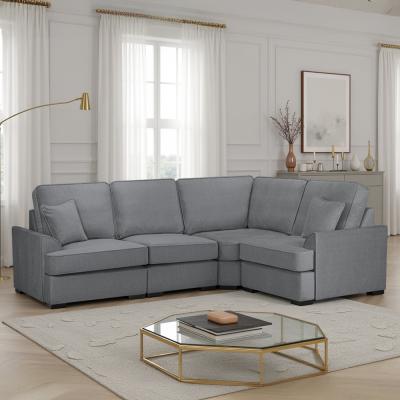 Funk Corner Sofa - Grey Fabric - LHF
