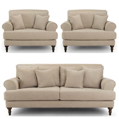 Summer Sofa Set - Beige Fabric - 3+1+1 Seater