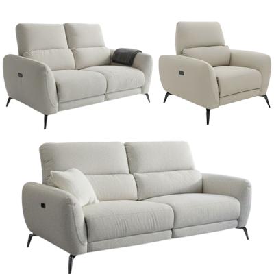 Sorrento Electric Recliner Sofa Set - Beige Fabric - 3+2+1 Seater