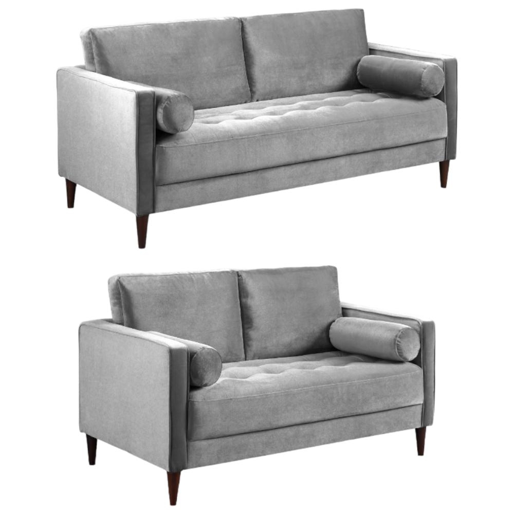 Harper Plush Grey 3+2 Seater Sofa