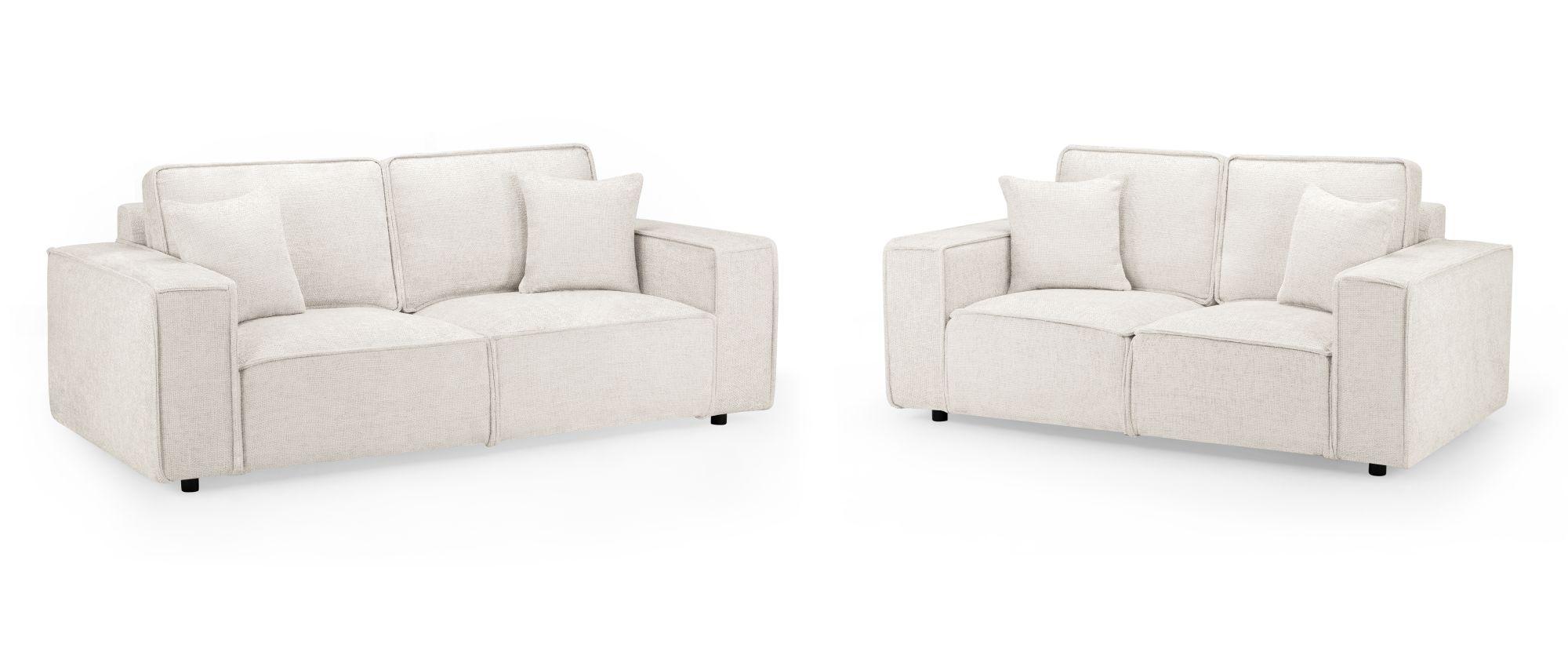 Mary Cream Fabric 3+2 Seater Sofa