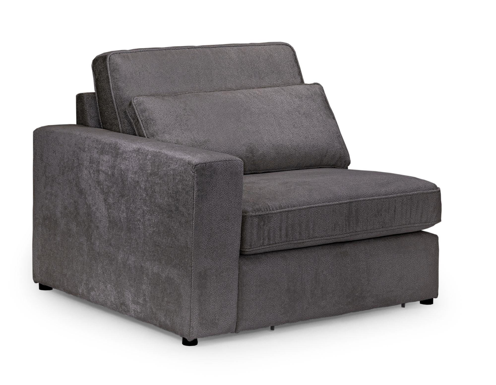 Kiana Grey Fabric Left Hand Facing Modular Arm Chair