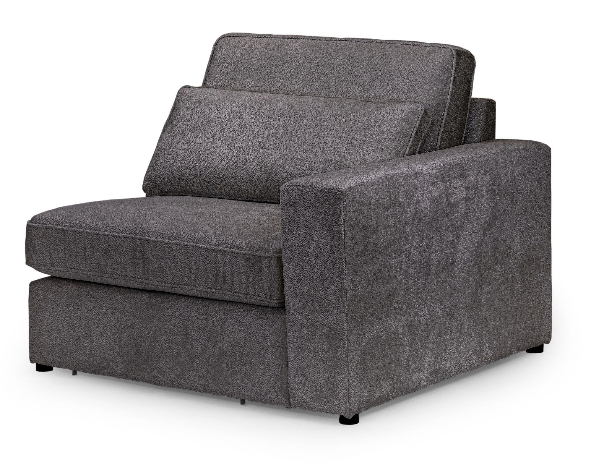 Kiana Grey Fabric Right Hand Facing Modular Arm Chair