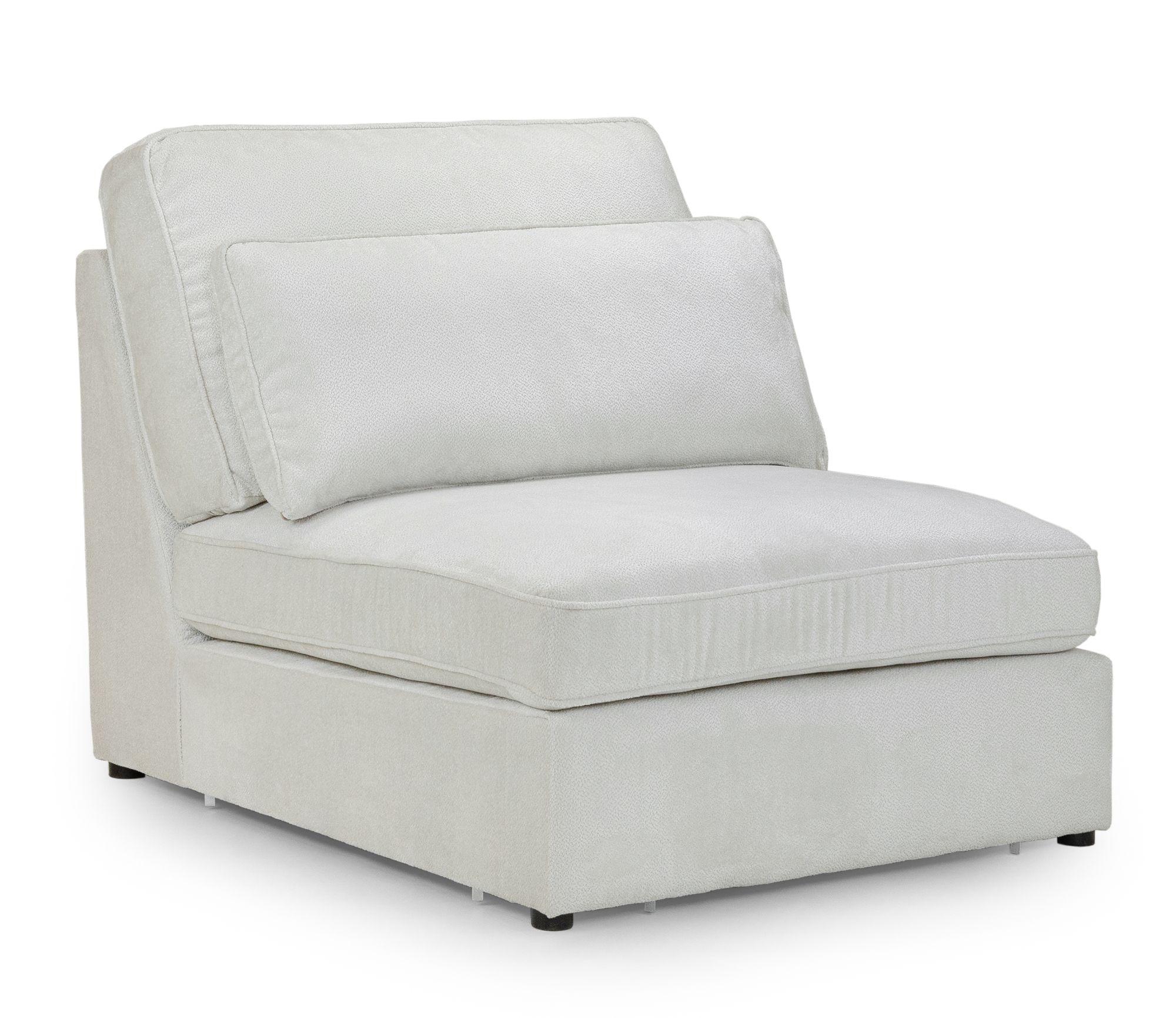 Kiana Ivory Fabric Modular Armless Chair