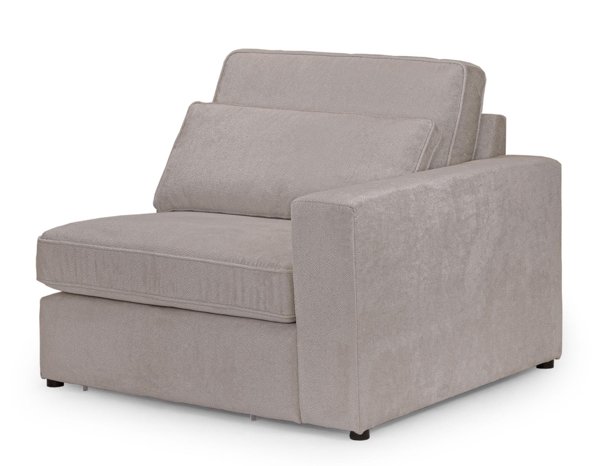 Kiana Mocha Fabric Right Hand Facing Modular Arm Chair