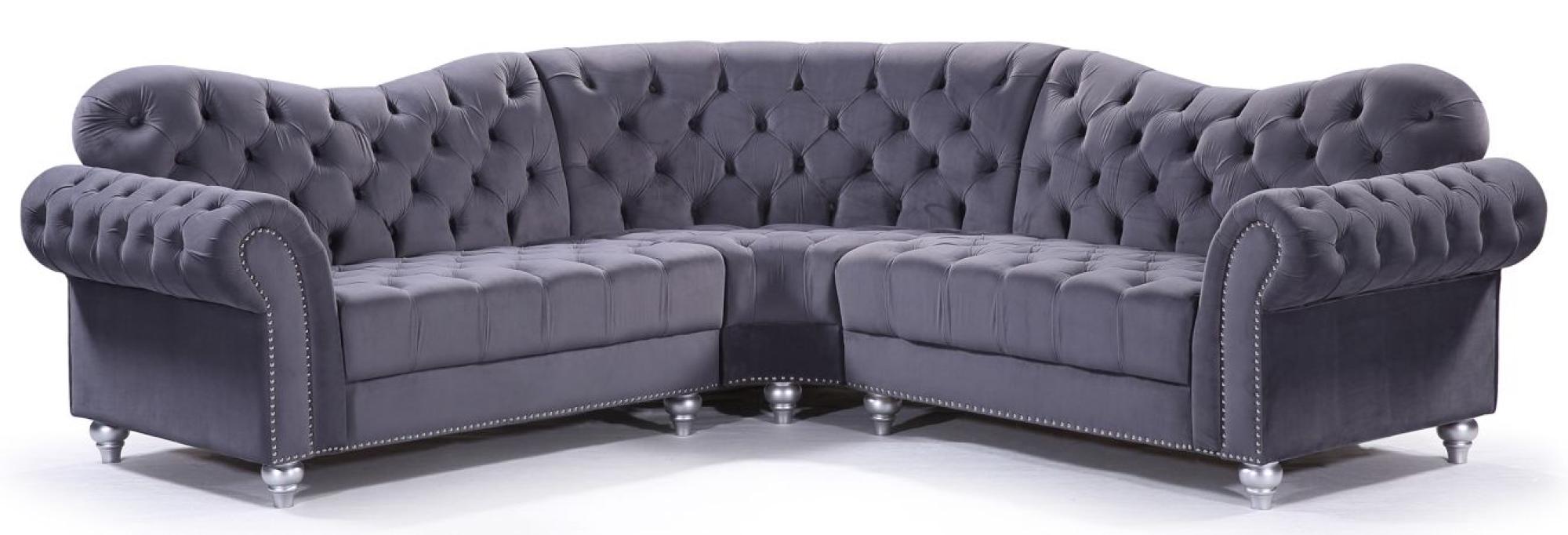 Jubilee Grey Fabric Large Corner Sofa 
