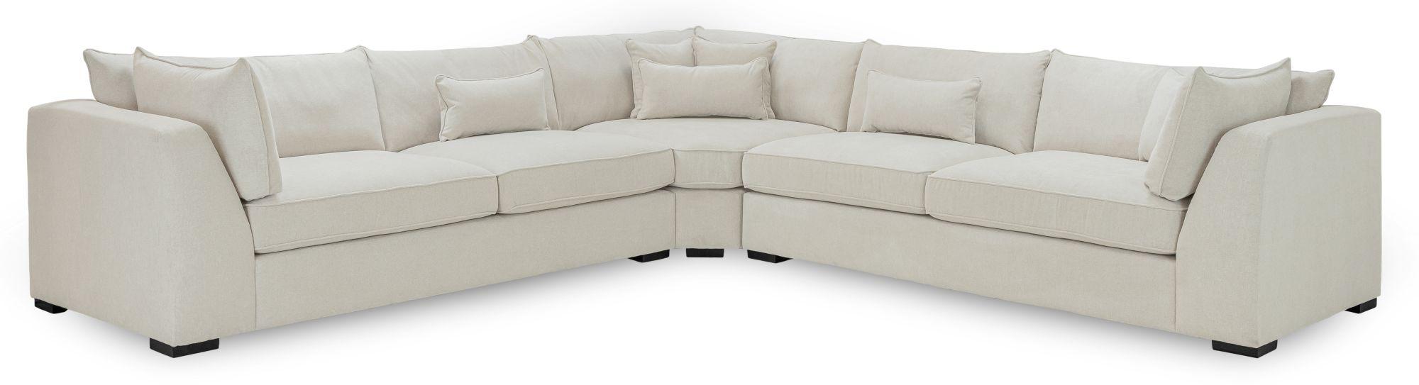 Monaco Stone Fabric Large Corner Sofa