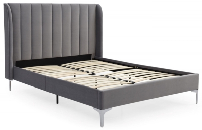 Product photograph of Avery Grey Velvet Upholstery Bed from Choice Furniture Superstore