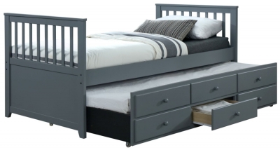 Product photograph of Captain Painted Grey Cabin Bed from Choice Furniture Superstore