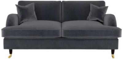 Product photograph of Darcy Grey Velvet Fabric 3 Seater Sofa from Choice Furniture Superstore