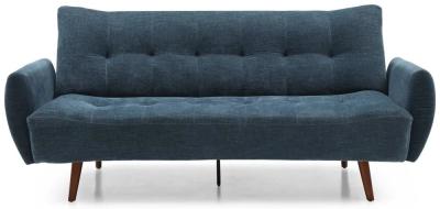 Alex Eryx Navy Blue Chenille Fabric 3 Seater Sofa Bed