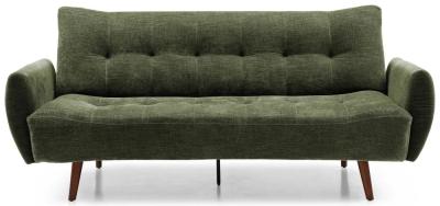 Alex Eryx Olive Chenille Fabric 3 Seater Sofa Bed