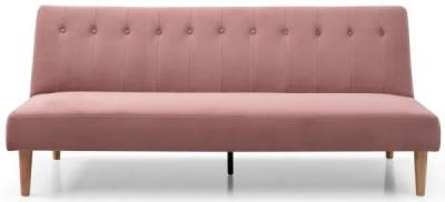 Corin Athena Dusky Pink Velvet Fabric 3 Seater Futon Sofa Bed