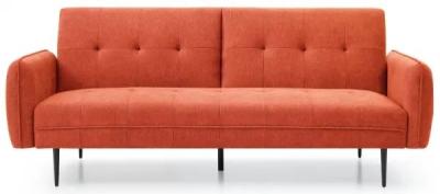 Erik Themis Orange Soft Weave Fabric 3 Seater Sofa Bed