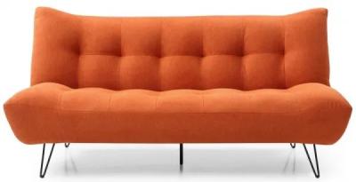 Lux Themis Orange Soft Textured Weave Futon 2 Seater Sofa Bed