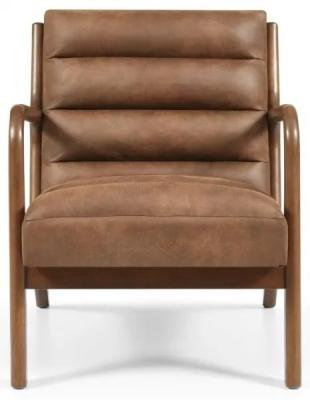 Inca Achilles Brown Faux Leather Armchair