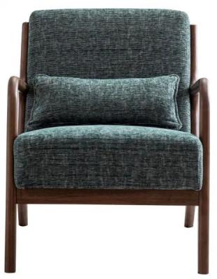 Inca Leto Green Woven Chenille Fabric Armchair