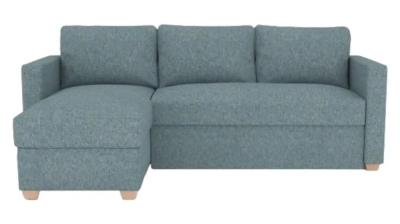 Product photograph of Oscar Piero Teal Fabric Corner Sofa Bed from Choice Furniture Superstore