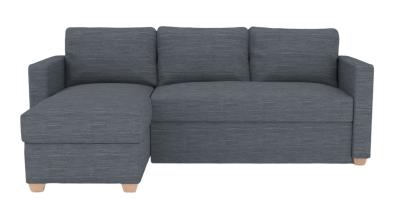 Oscar Dalton Blue Stone Fabric Corner Sofa Bed