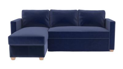 Product photograph of Oscar Sunningdale Midnight Blue Fabric Corner Sofa Bed from Choice Furniture Superstore