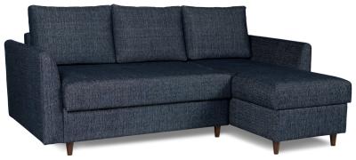 Brixham Metis Navy Blue Weave Fabric Corner Sofa Bed