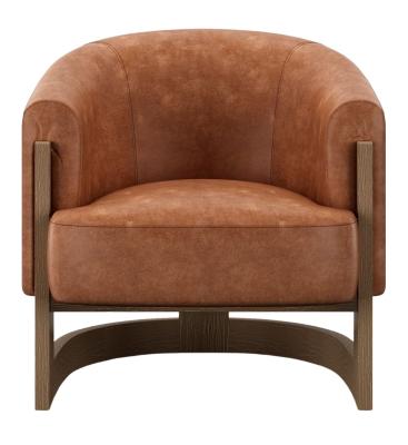 Lennox Tan Leather Tub Chair