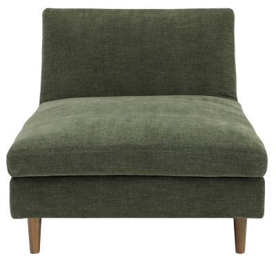 Scott Eryx Chenille Olive Green Fabric Chaise Sofa Bed