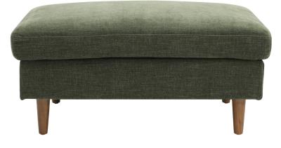 Scott Eryx Chenille Olive Green Fabric Ottoman Footstool