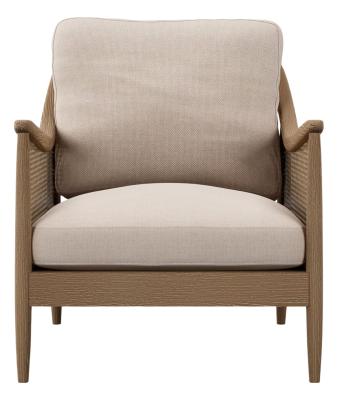 Winnie Natural Fabric And Rattan Armchair