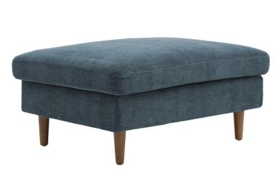 Scott Eryx Chenille Navy Blue Fabric Ottoman Footstool