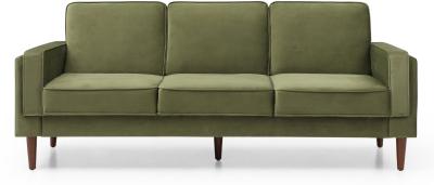 Paolo Olive Green Velvet Fabric 3 Seater Click Clack Sofa Bed