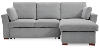 Sorrento Grey Fabric Pull Out Storage Corner Sofa Bed