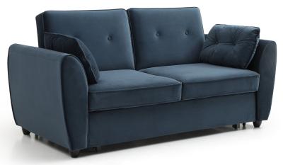 Willow Ink Blue Velvet Fabric 2 Seater Pull Out Sofa Bed