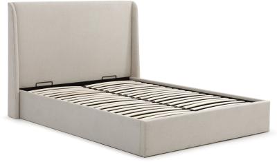 Product photograph of Denver Cream Fabric Multi-lift Ottoman Storage Bed - Sizes Available from Choice Furniture Superstore